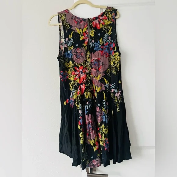 Free People Floral High-Low Skirt - Black and Multicolor - Picture 9 of 10